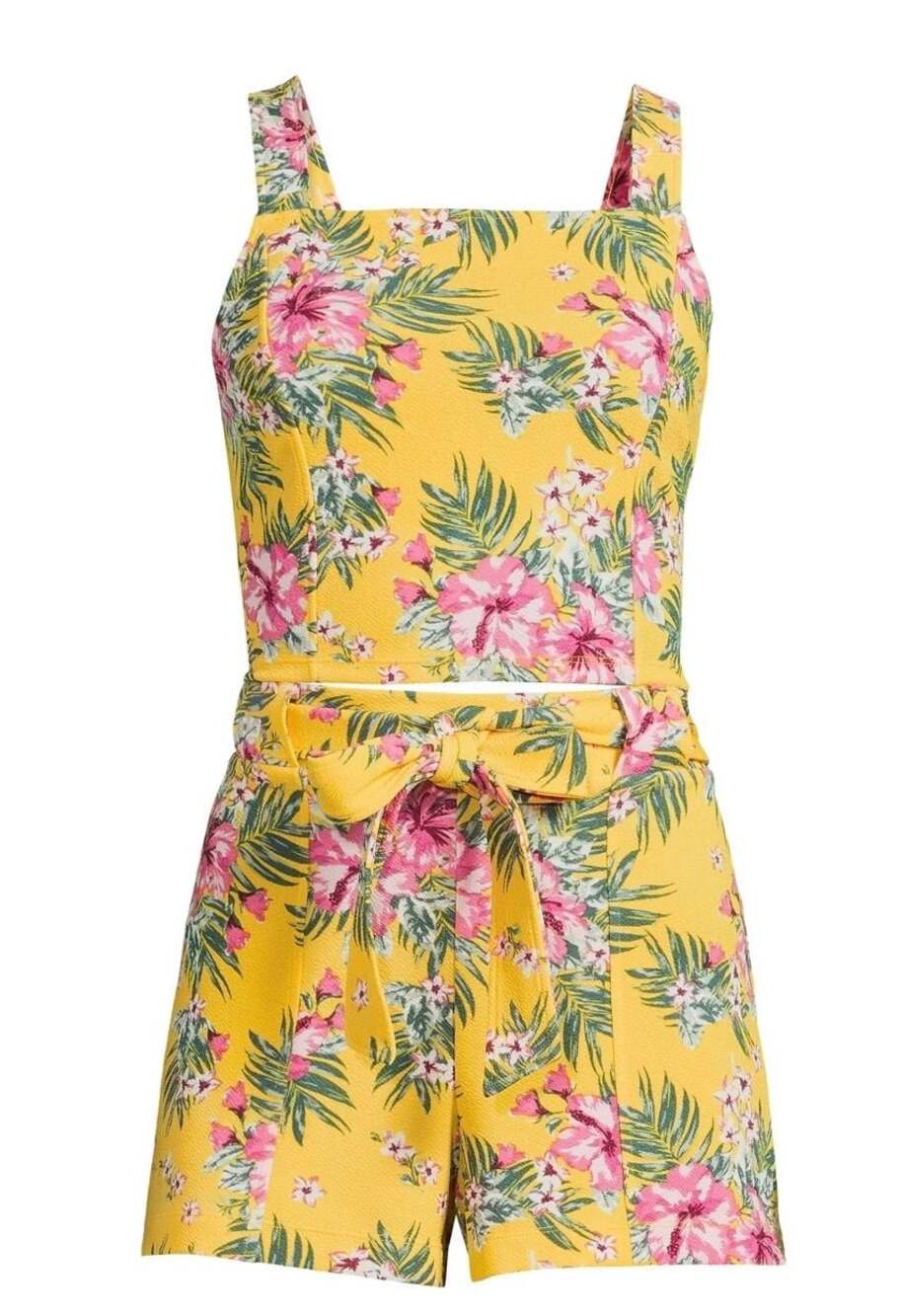 No Boundaries Tropical Floral Crop Top and Shorts 2-Piece Set XXL (19)